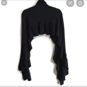 Banana Republic black long ruffle scarf